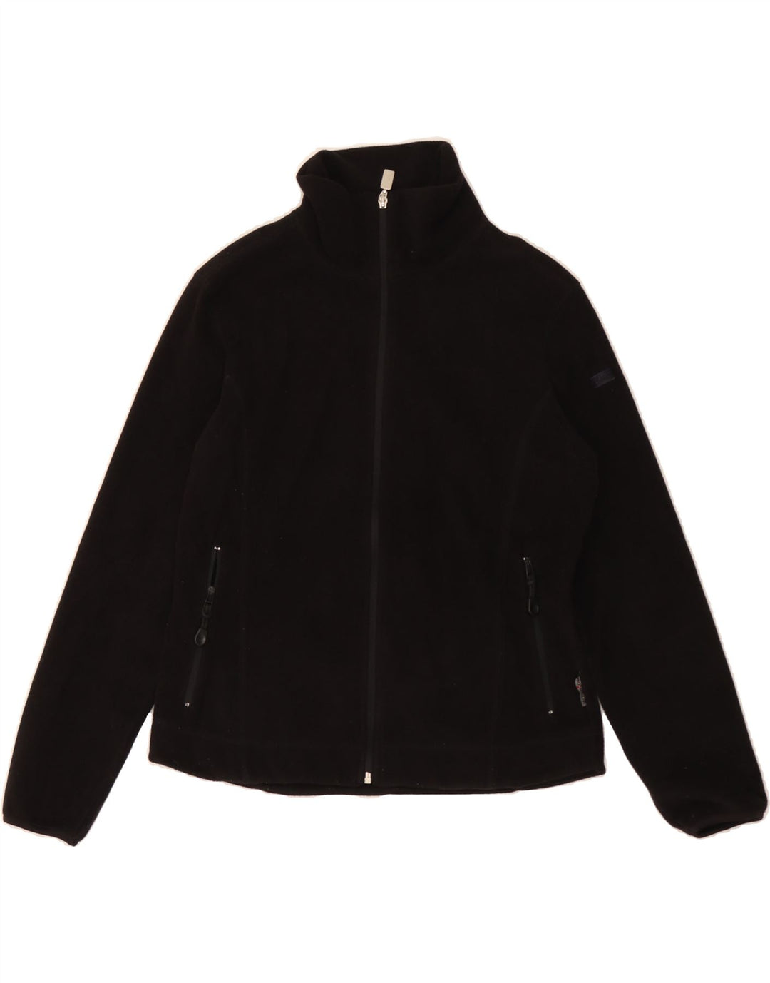 ASICS Womens Fleece Jacket UK 14 Medium Black Polyester Vintage Asics and Second-Hand Asics from Messina Hembry 