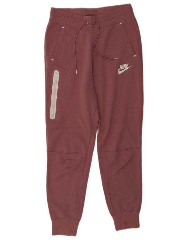 Nike Womens Crop Trainingsanzug Hose Jogger UK 10 Small Pink Colourblock