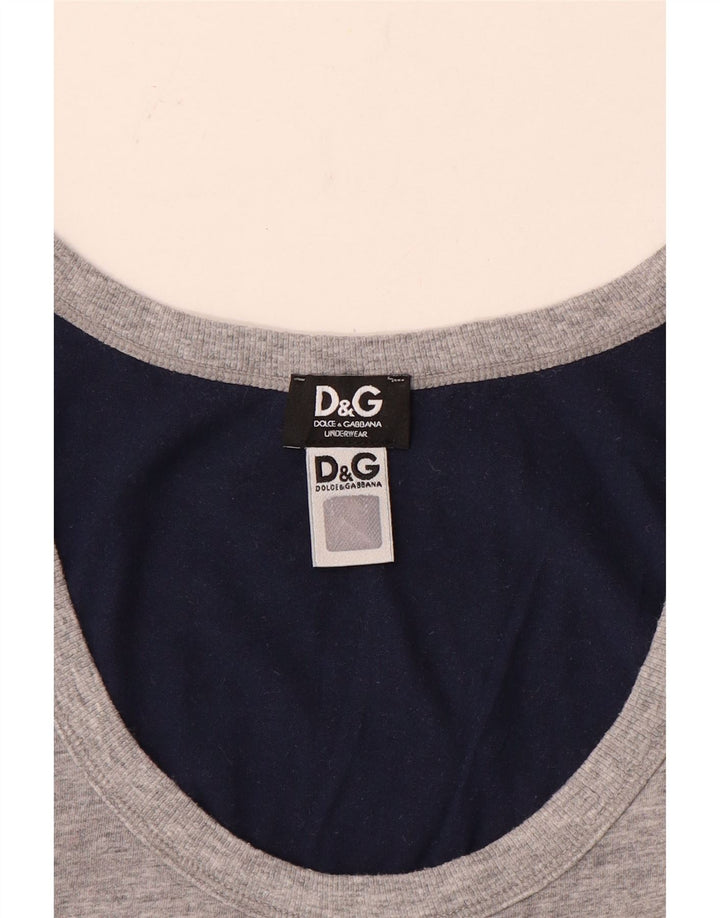 Dolce & Gabbana Herren-Trägershirt, klein, Grau, Farbblock