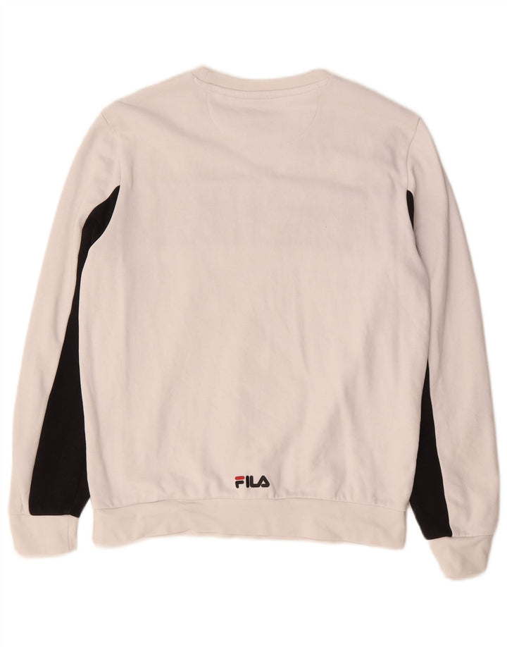 Fila Herren-Sweatshirt mit Grafik, Größe S, Weiß, Farbblock