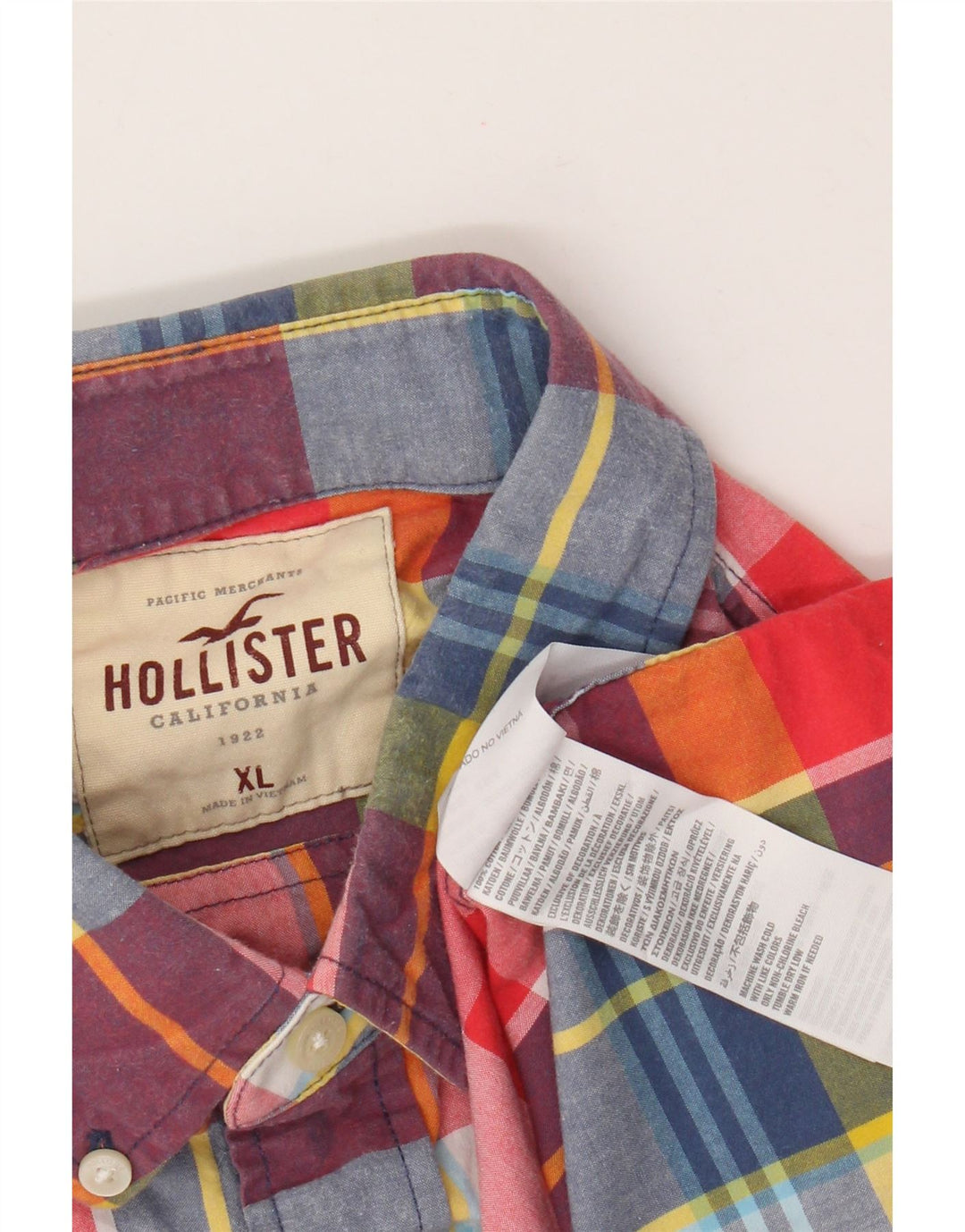 Hollister Herrenhemd XL, mehrfarbig, kariert, Baumwolle