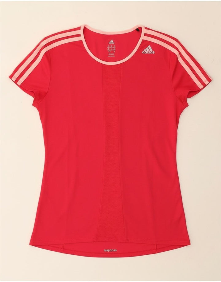 Adidas Damen Climalite T-Shirt Top UK 8/10 Small Rosa Polyester