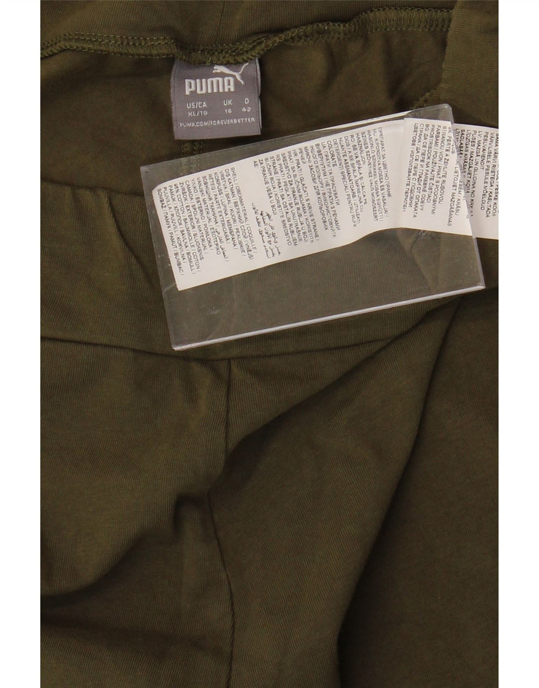 PUMA Womens Graphic Leggings UK 16 Large Khaki Cotton Vintage Puma and Second-Hand Puma from Messina Hembry 