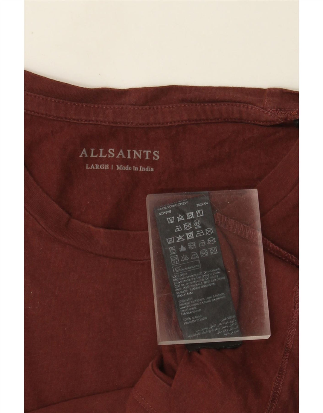 All Saints Herren T-Shirt Top Large Braun Baumwolle