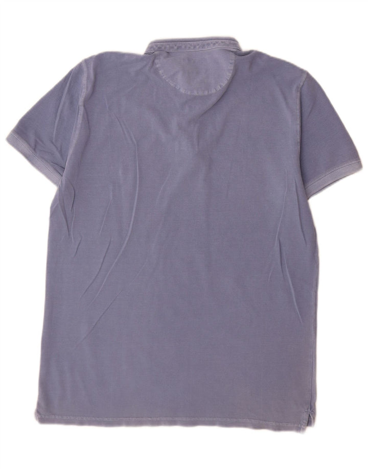 Massimo Dutti Herren-Poloshirt mit lässiger Passform, Größe L, Blau