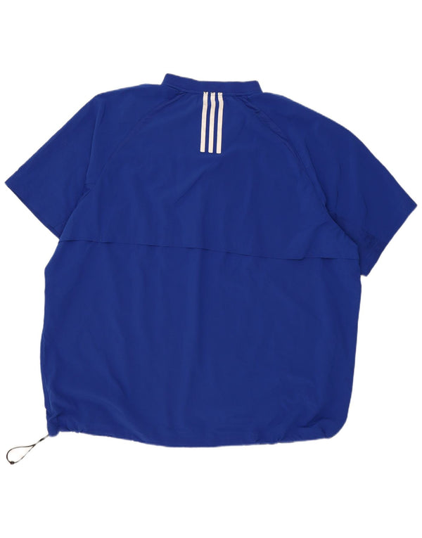 Adidas Herren Kurzarm Pullover Trainingsanzug Top 3XL Blau Polyester