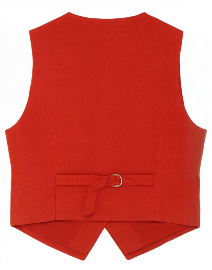 Zara Damen Weste UK 12 Mittelrote Viskose