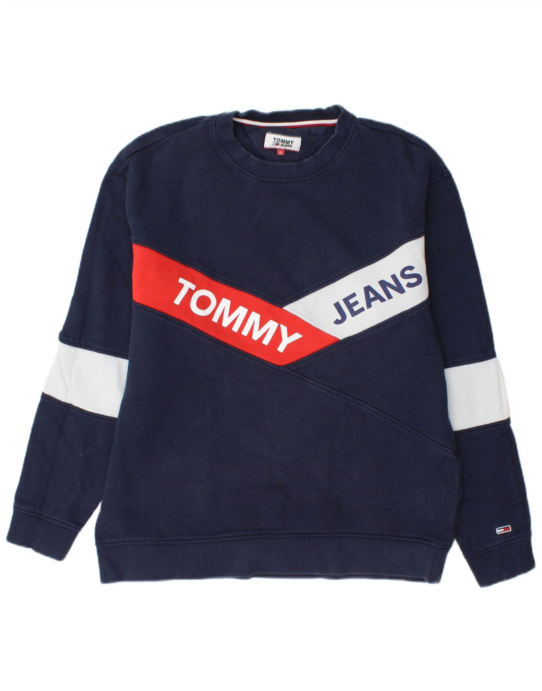 Tommy Hilfiger Herren-Sweatshirt mit Grafik, groß, Marineblau, Farbblock