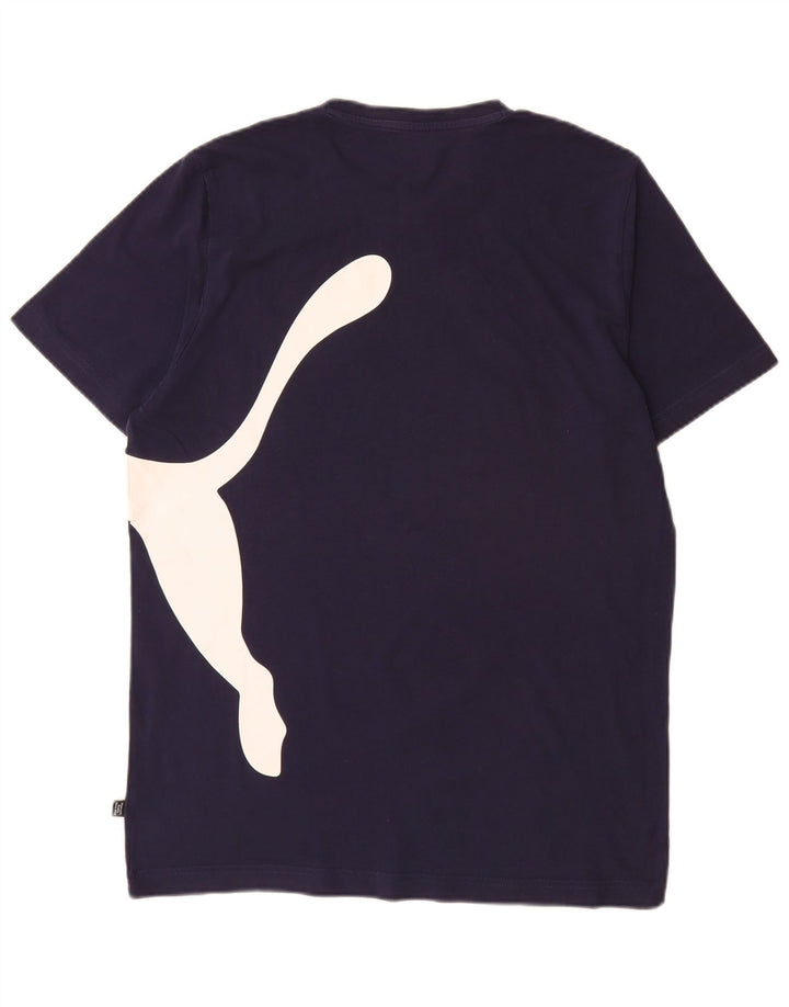 Puma Herren Grafik T-Shirt Top Large Marineblau