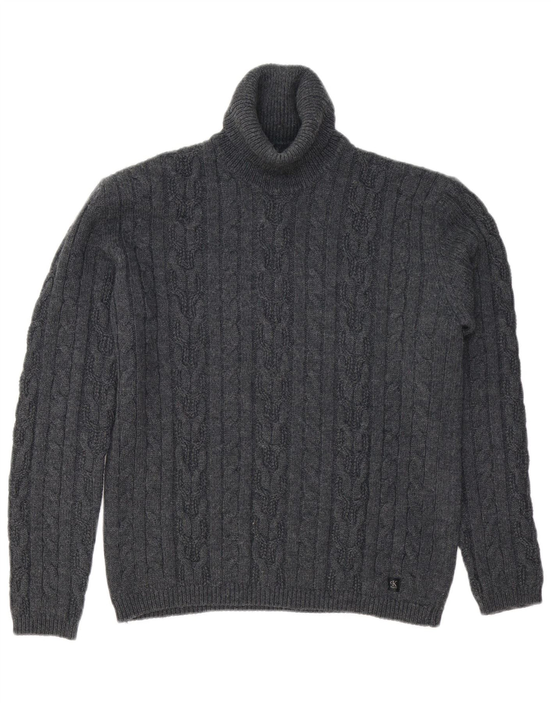 CALVIN KLEIN JEANS Übergroßer Rollkragenpullover für Damen, Gr. 18, XL, Grau