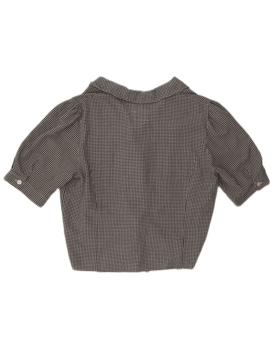 Marina Sport Damen-Hemdbluse mit vorderer Krawatte, Größe 21, mittelschwarz, kariert