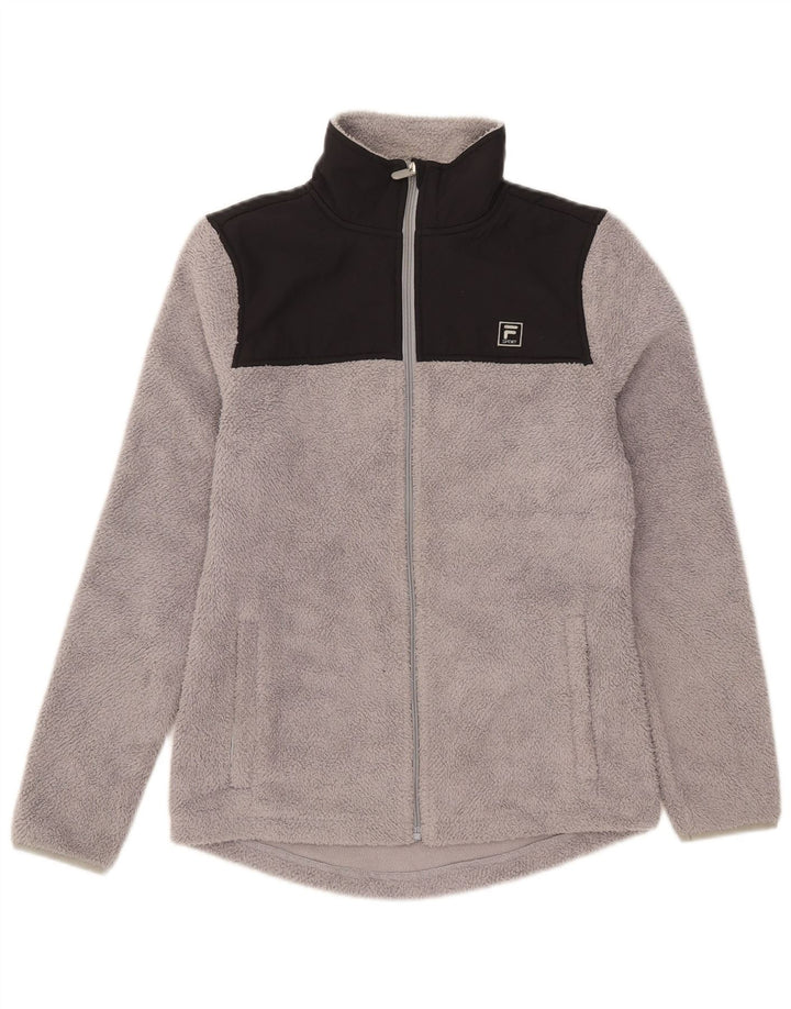Fila Damen Fleecejacke UK 6 XS Graues Colourblock-Polyester