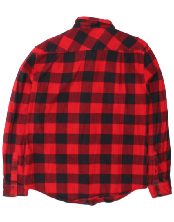 Vintage Mens Flannel Shirt XL Red Check Cotton