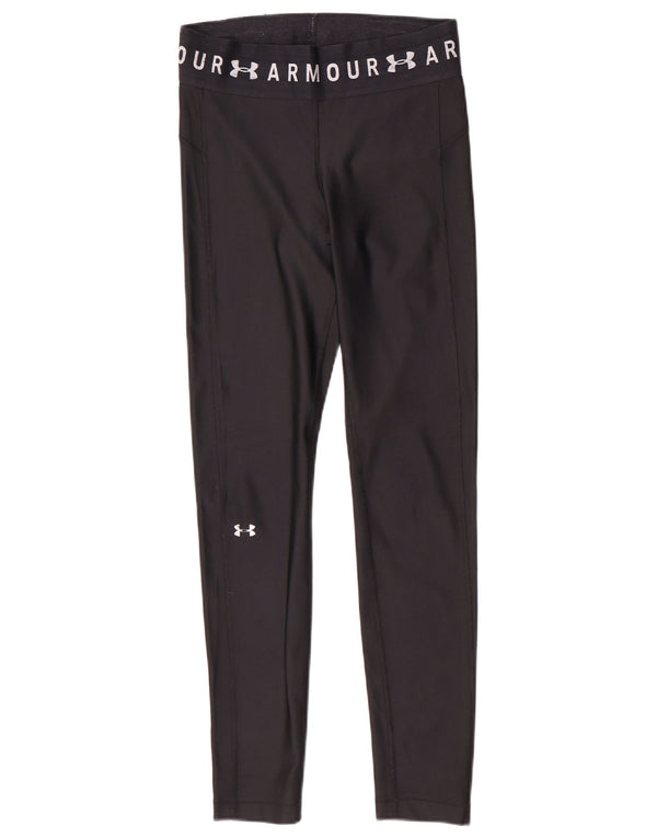 Under Armour Damen Heat Gear Graphic Leggings UK 12 Medium Schwarz