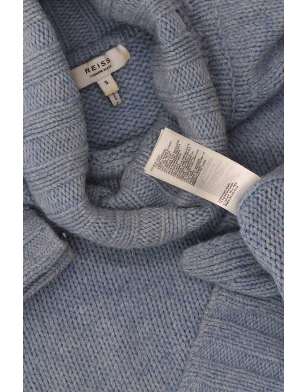 Reiss Damen-Pullover mit Rollkragen, übergroß, UK 10, Größe S, blaue Wolle