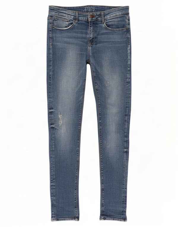 Zara Damen Distressed Skinny Jeans EU 42 Large W32 L33 Blaue Baumwolle