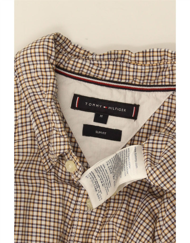 TOMMY HILFIGER Herren-Slim-Fit-Hemd aus mittelgelber Gingham-Baumwolle