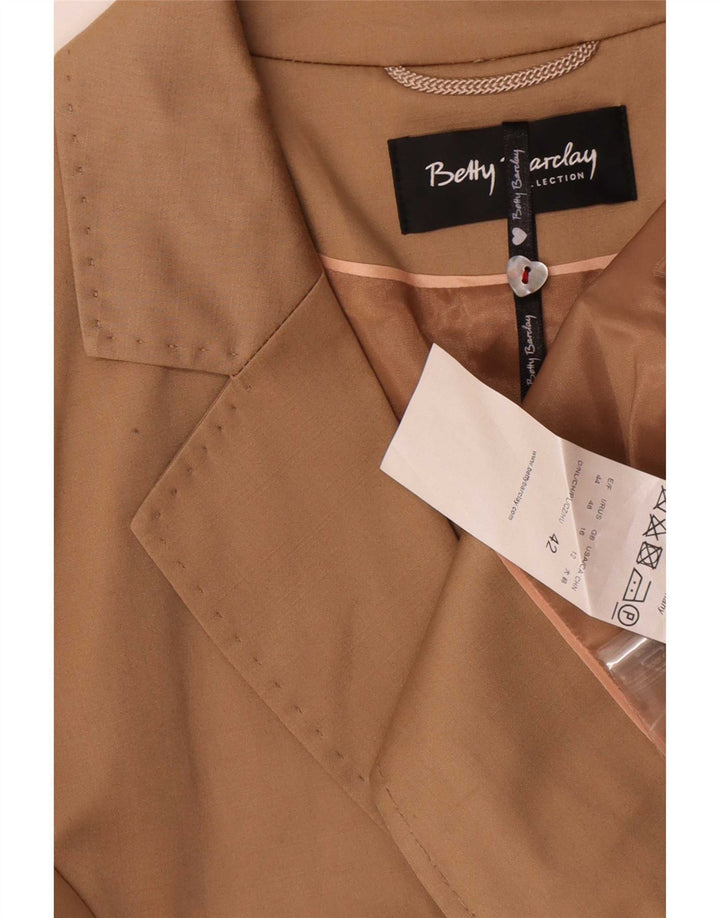Betty Barclay Damen 2-Knopf-Blazerjacke UK 16 Large Beige Baumwolle
