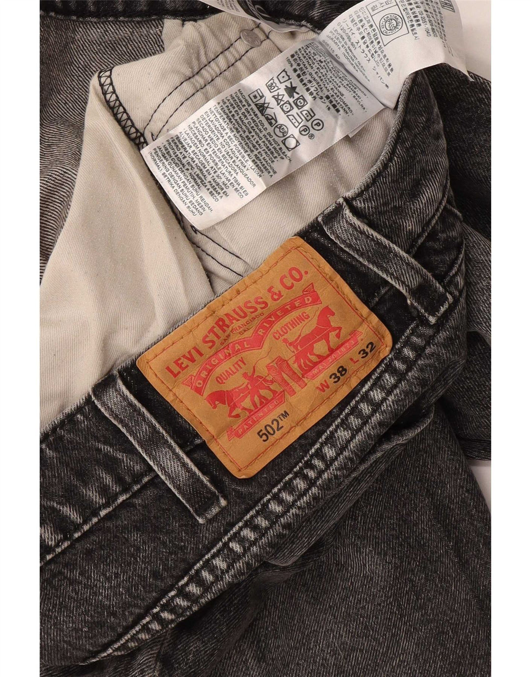 Levi's Herren 502 Tapered Jeans W38 L32 Graue Baumwolle