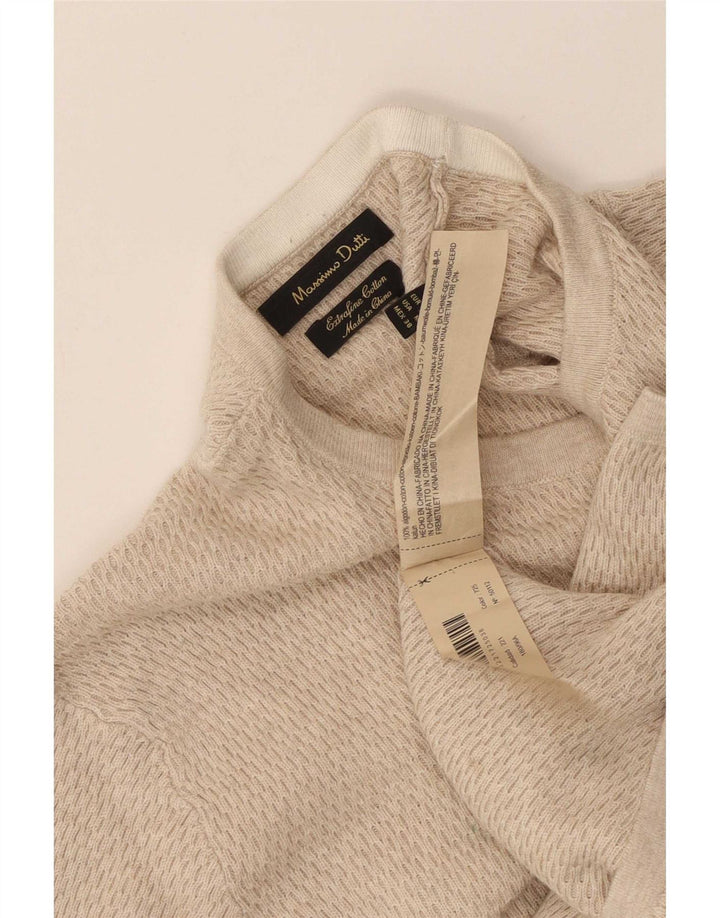 Massimo Dutti Herren-Top, langärmelig, mittelbeige Baumwolle