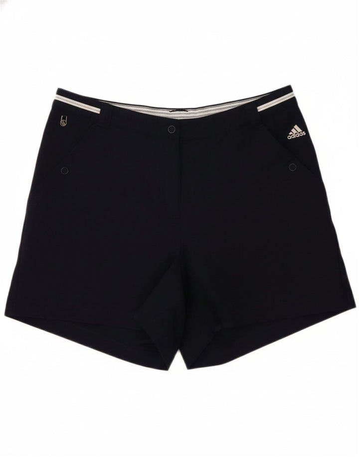 ADIDAS Womens Climalite Chino Shorts UK 12 Medium W30  Navy Blue Polyester