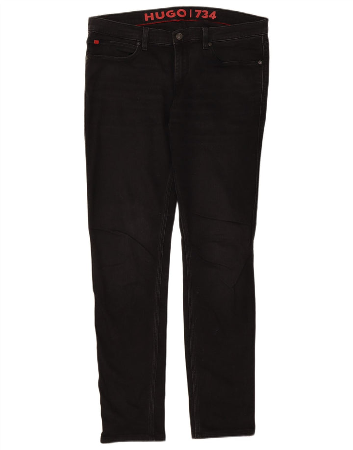 Hugo Boss Herren Slim Jeans W33 L31 Schwarze Baumwolle