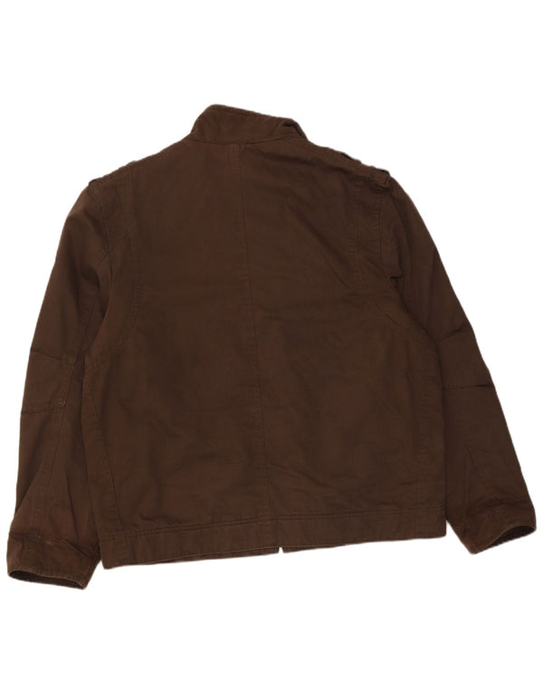 Marks & Spencer Mens Military Jacket UK 42 XL Brown Cotton