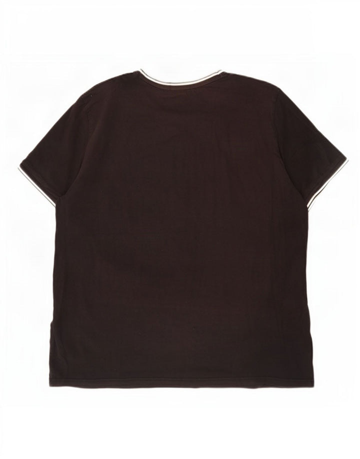 Fred Perry Herren T-Shirt Top 2XL Schwarz Baumwolle