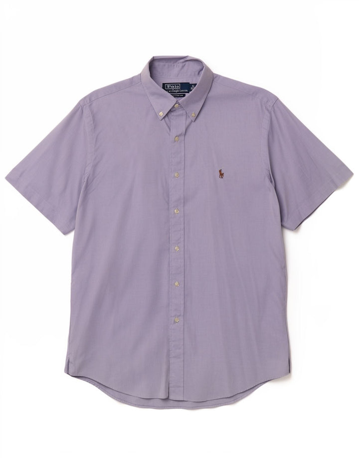 Polo Ralph Lauren Herren Kurzarmhemd Größe 40/41 16 Mittelblau