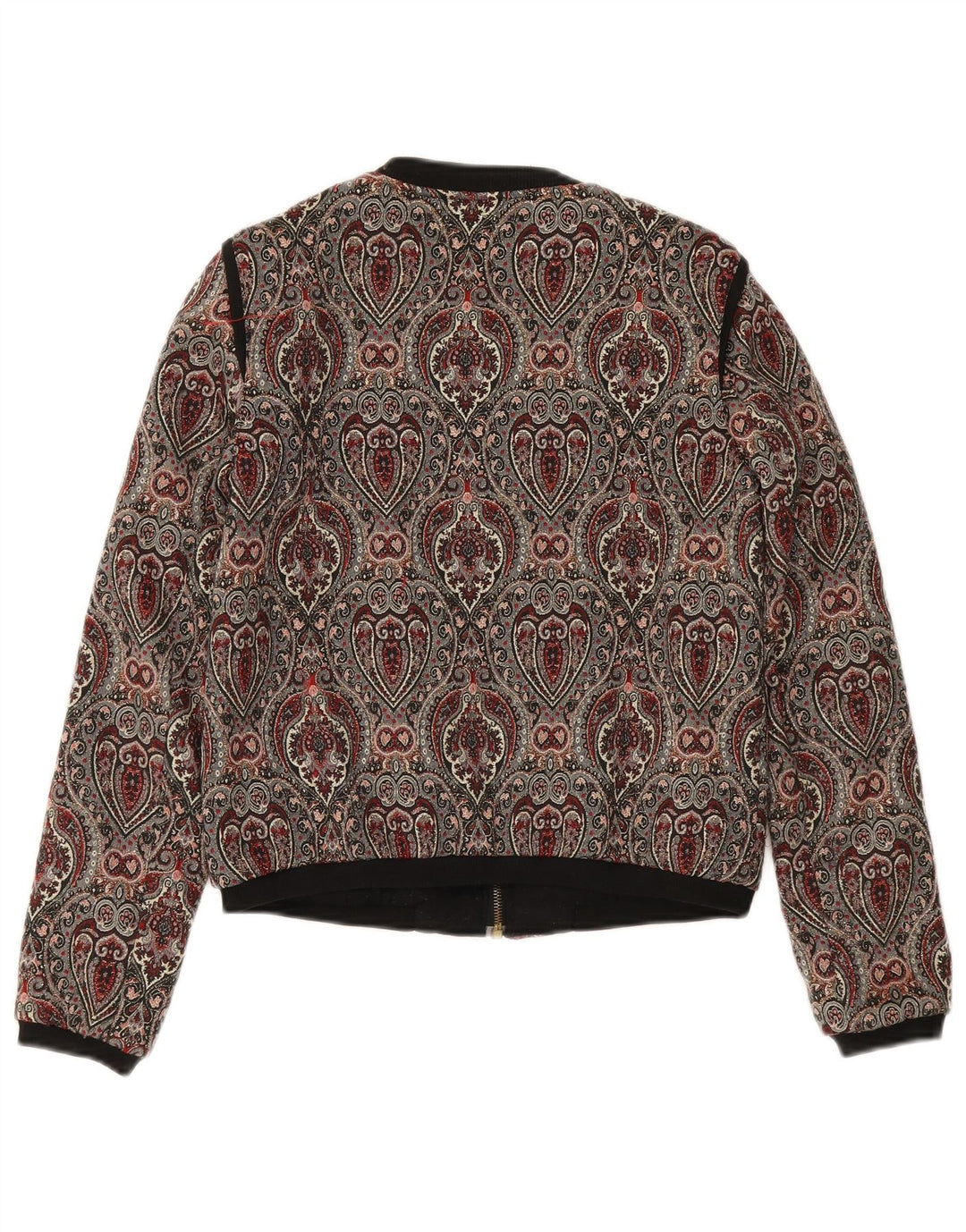 Zara Damen Crop Bomberjacke UK 10 Small Mehrfarbig Paisley