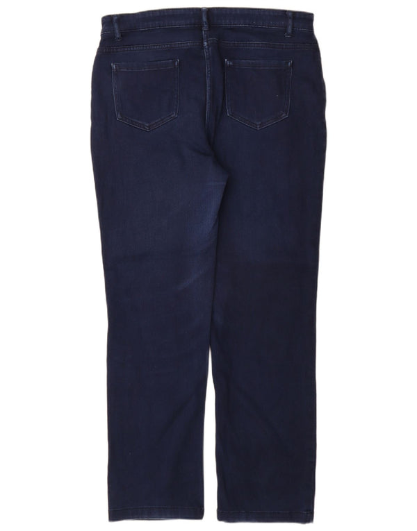 Marks & Spencer Damen Straight Jeans UK 14 Large W32 L30 Marineblaue Baumwolle