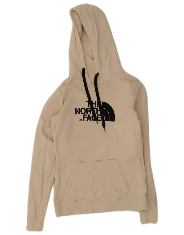 The North Face Womens Graphic Hoodie Pullover UK 6 XS Beige Baumwolle
