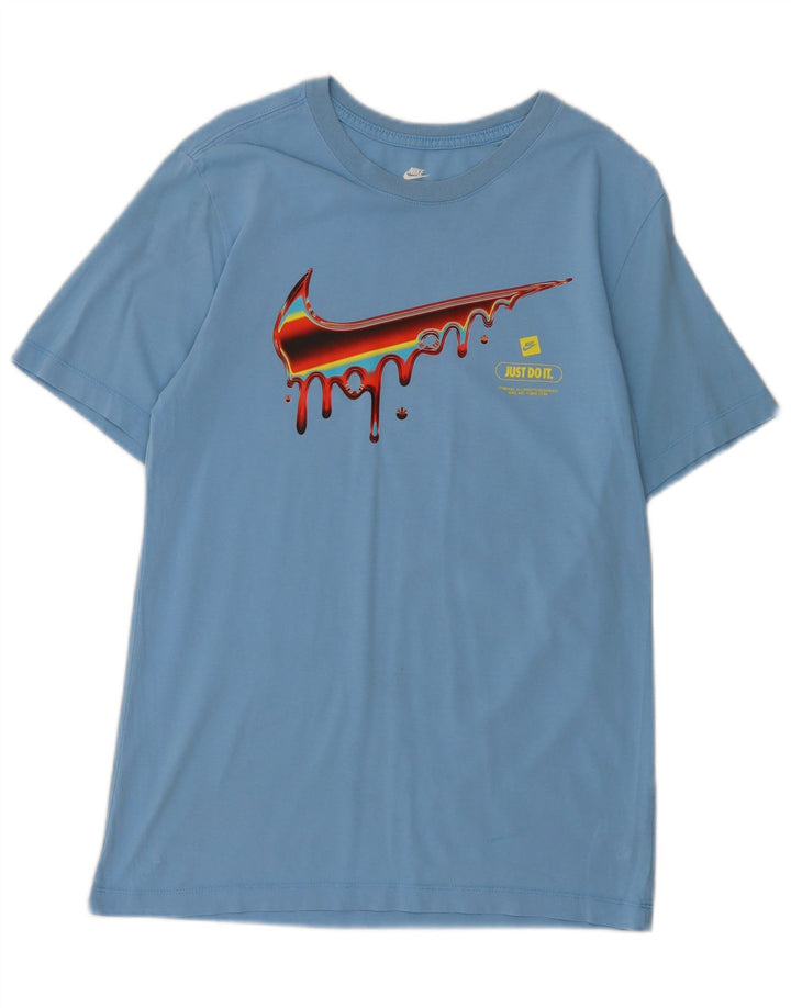 Nike Herren-T-Shirt mit Grafik, Größe S, Blau, Baumwolle