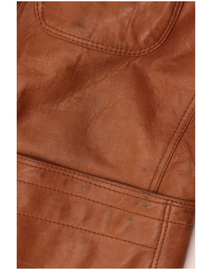 Renna Herren 2-Knopf-Lederblazer IT 46 Small Brown