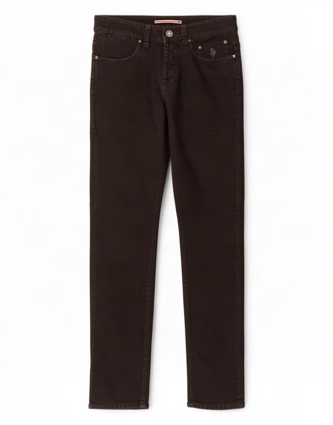 SIVIGLIA Herren Straight Jeans W31 L32 Schwarze Hahnentritt-Baumwolle