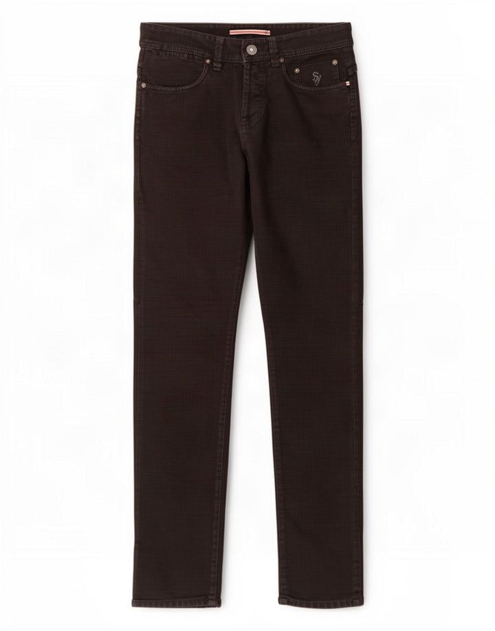 SIVIGLIA Herren Straight Jeans W31 L32 Schwarze Hahnentritt-Baumwolle