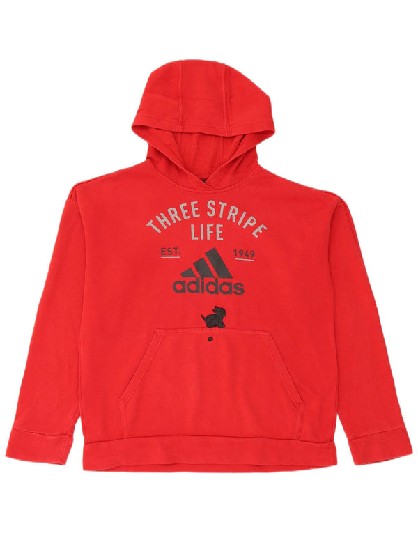 Adidas Jungen Graphic Hoodie Pullover 13–14 Jahre, rote Baumwolle