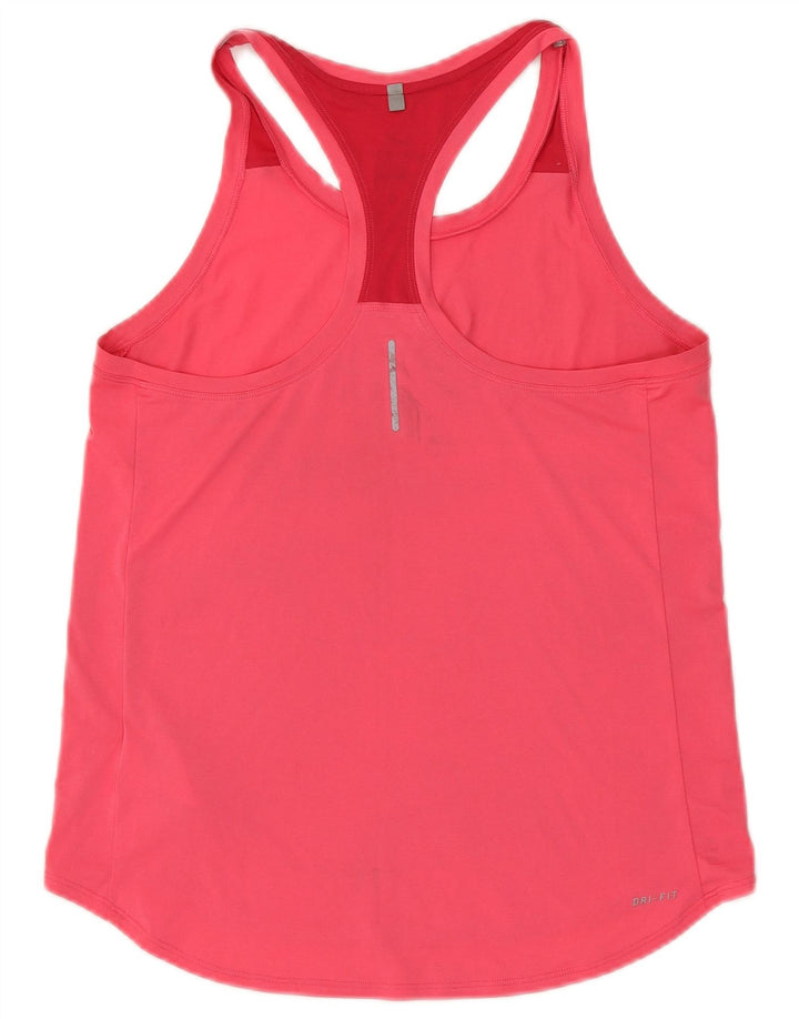 Nike Damen Dri Fit Grafik-Weste-Oberteil UK 12 Mittelrosa Polyester