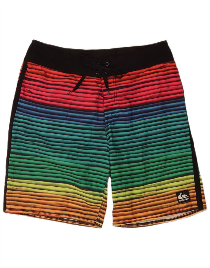 Quiksilver Herren-Badeshorts, mittelgroß, mehrfarbig, gestreift, Polyester