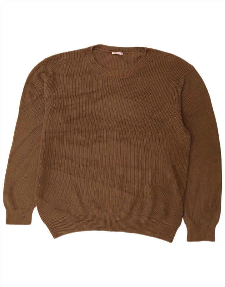 Carrera Herren-Pullover mit Rundhalsausschnitt, 2XL, braune Baumwolle