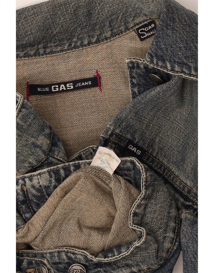 Gas Womens Crop Denim Jacke UK 10 Small Blaue Baumwolle