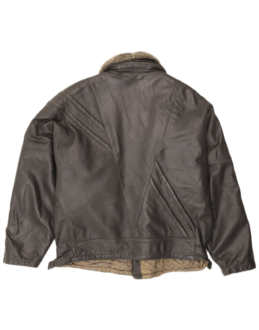 Vintage Herren Leder Bikerjacke UK 40 Großes schwarzes Leder