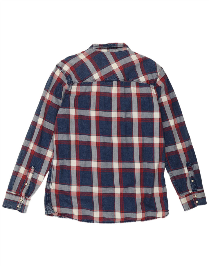 Tom Tompson Herren Slim Fit Hemd 2XL Marineblau kariert Baumwolle