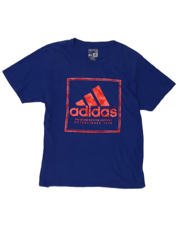 Adidas Herren Grafik T-Shirt Top XL Blau Baumwolle