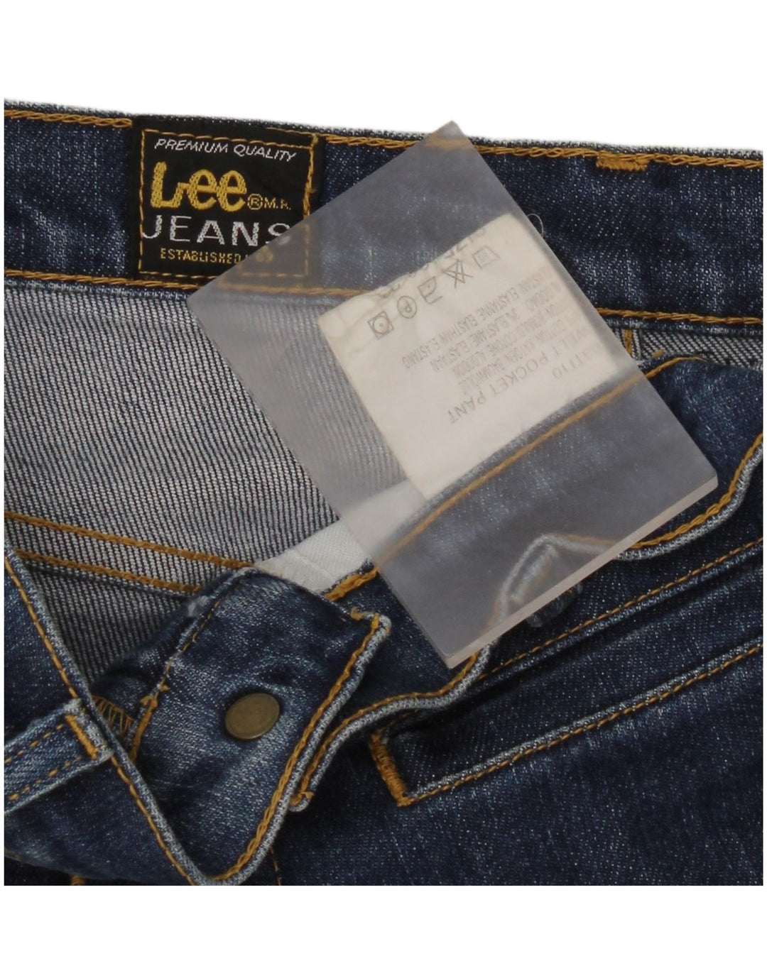 Lee Damen Straight Jeans W32 L29 Blaue Baumwolle