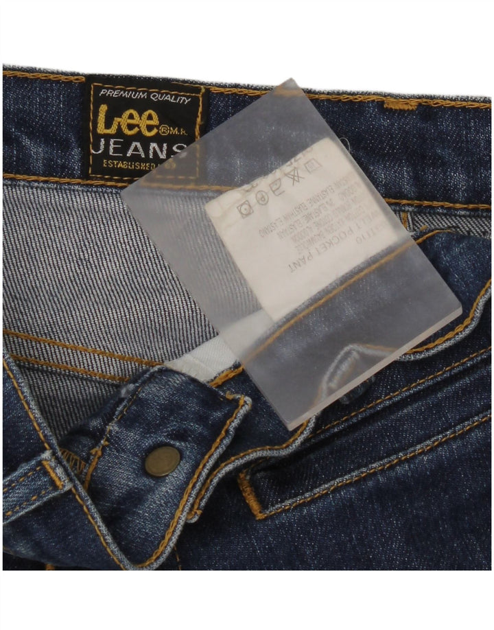Lee Damen Straight Jeans W32 L29 Blaue Baumwolle