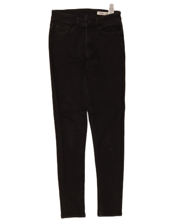 Marks & Spencer Damen The Ivy Skinny Jeans UK 8 Small W26 L27 Schwarze Baumwolle