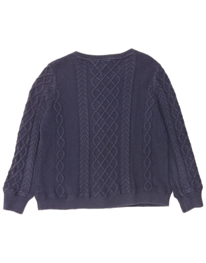 TOMMY HILFIGER Damen Strickjacke Pullover UK 14 Medium Marineblau