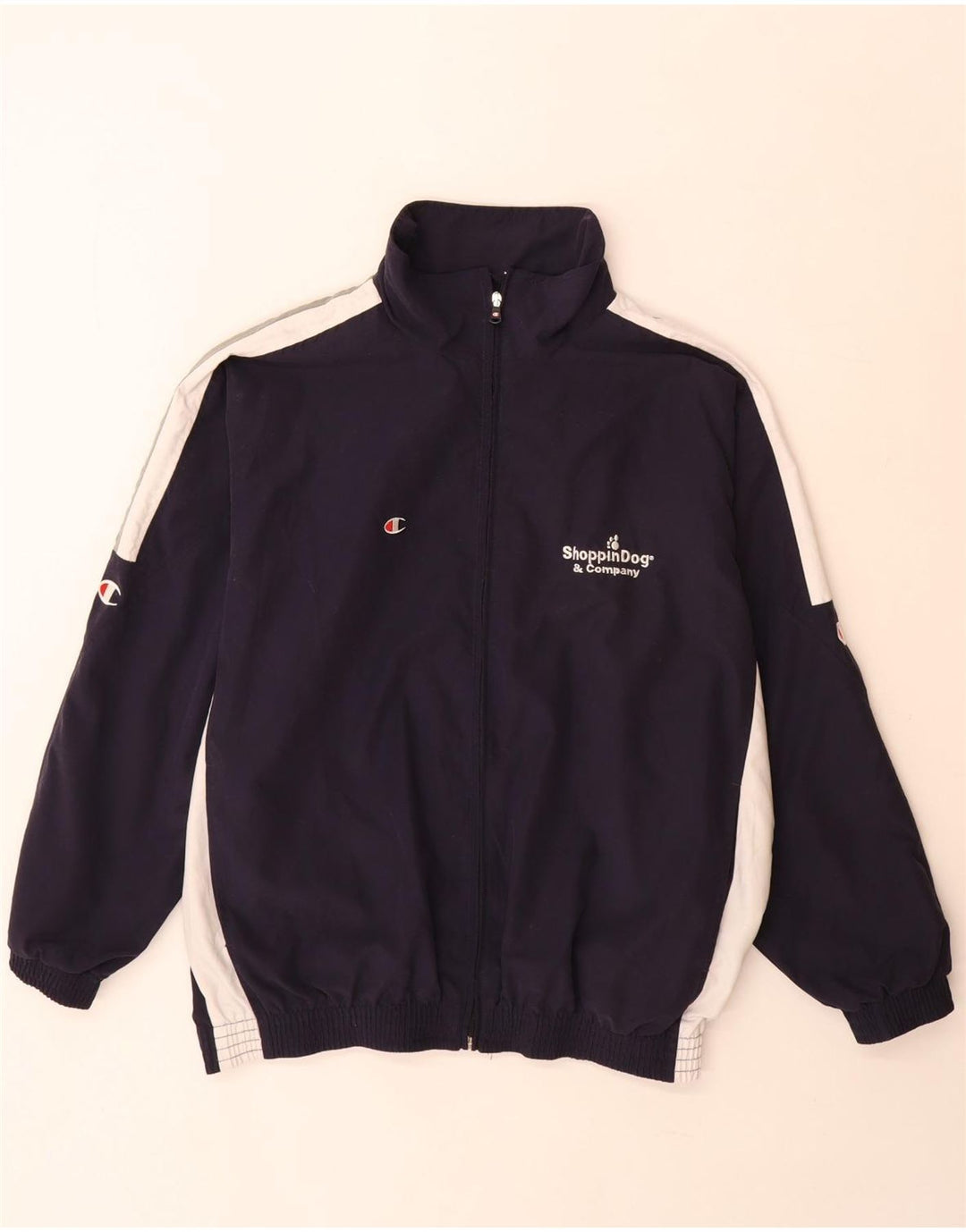 Champion Herren-Trainingsanzug-Oberteil, Mittelgroßes marineblaues Farbblock-Polyester