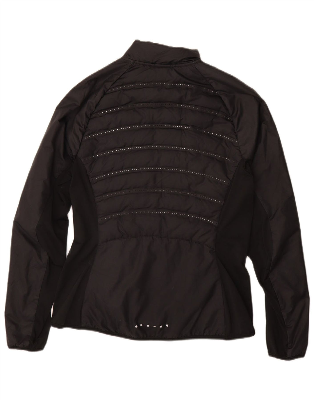 NIKE Damen Racer Jacke UK 12 Mittelschwarzes Polyester